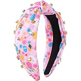 IDDFEVE Easter Headband for Women - Rhinestone Knotted Design with Bunny Eggs Hair Hoop, Rabbit Festive Wide Hair Accessory with Jeweled Crystal (Flower)