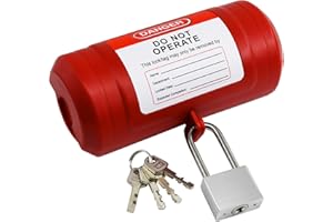 HiLKCO Industrial Grade Plug Lockout Device for 110-220V Power Cords - Polypropylene Lockout Tagout Kit with Safety Locking Holes, OSHA Compliant for Indoor, Outdoor, Factory & Home Use Large