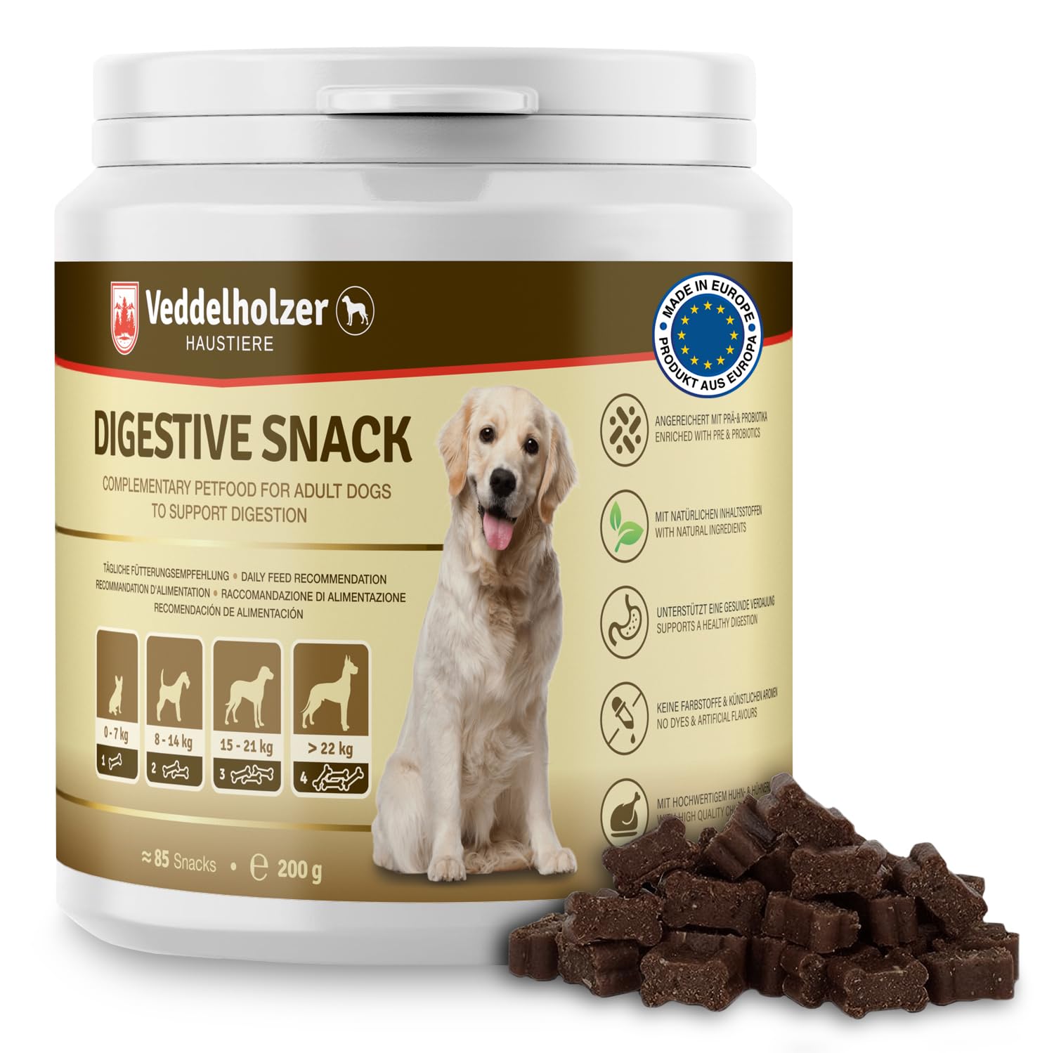 Probiotics for Dog - Probiotic DogTreats to support the intestinal flora as a dietary supplement - with natural ingredients, perfect dog accessory as a digestive snack or treat for dogs