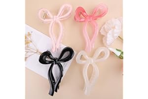 PWEOUKE 4 Pcs Bow Hair Clips Elegant Hair Claw Butterfly Hair Accessories for Girls Nonslip Butterfly Clips Hair Styling Accessories for Women