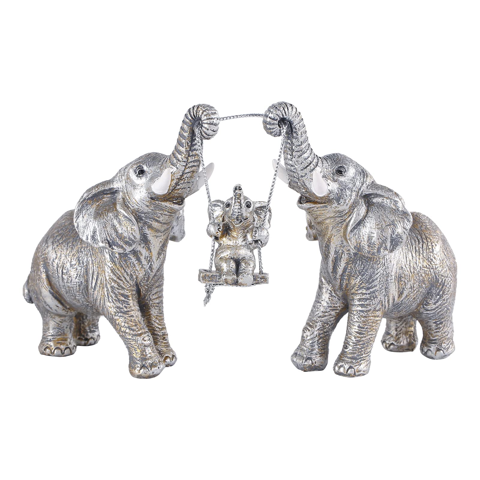 Photo 1 of TOHLUCS Elephant Statue.Silver Elephant Decor for Women,Mom Gifts.Elephant Figurines Brings Good Luck.Decoration Ornaments for Living Room,Table Centerpiece, Shelf, Office Decor (Silver)