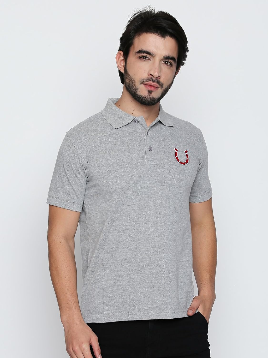 blacksmith black polo cotton tshirt for men