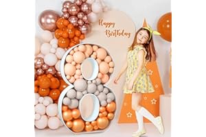 Tongjoy Mosaic Numbers for Balloons, 3FT Mosaic Balloon Frame Number 8, DIY Marquee Light Up Numbers for Party Decoration, Anniversary Party Decoration, Birthday Party Decorations, Balloon Arch Kit