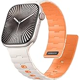 Bandletic Magnetic Silicone Watchband Compatible with Apple Watch Band 44mm 45mm 46mm 49mm 42mm 41mm 40mm 38mm Men Women, Strong Magnet Sport Strap for iWatch Series 11 10 9 8 7 6 5 4 Ultra SE 3 2 1