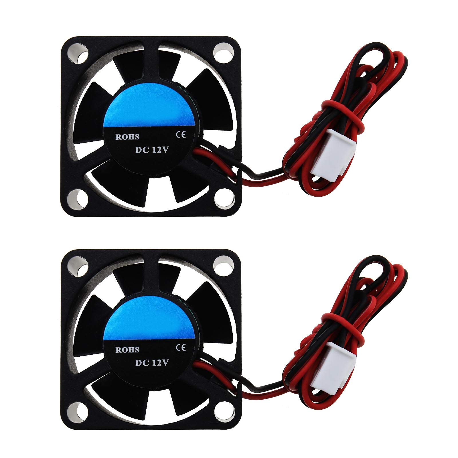 OTOTEC 3010 3D Printer DC 12V Brushless Cooling Fan 30x30x10mm 2 Pin Terminal Connector Hydraulic Bearing Heatsink Cooler Pack of 2