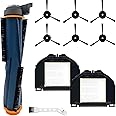 10 PCS Vacuum Accessories Kit for Shark RV2310AE/AV2310AE Matrix Robot Vacuum Cleaner Filter Replacement, 1 Main Brush, 6 Side Brushes, 2 Filters, 1 Cleaning Brush
