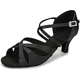 Women's Latin Dance Shoes Female's Ballroom Salsa Dance Shoes 2.5 3 Inch Heel