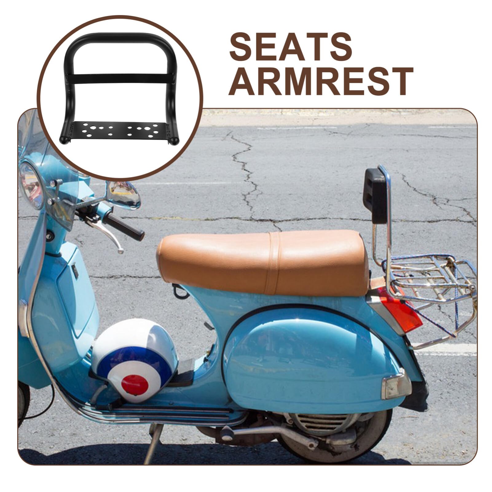Kisangel Bike Armrest Bicycle Rear Seat Handle Non Slip Bikes Back Seat Armrest Electric Bicycle Seat Handlebar for Motorcycle Bike Accessory
