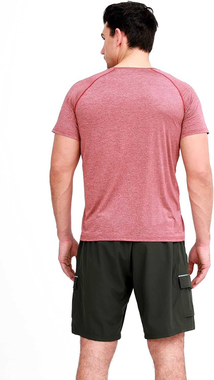 Nomolen Men's Dry Fit T-Shirts Raglan Athletic Short Sleeve T-Shirt Cooling Performance Workout Running Gym at  Men’s Clothing store