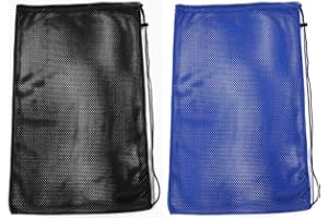 DACUAN 2 Packs Mesh Drawstring Bag, Bag Backpack for Snorkeling Gear, Fins, Swimming Gear 18" x 27"