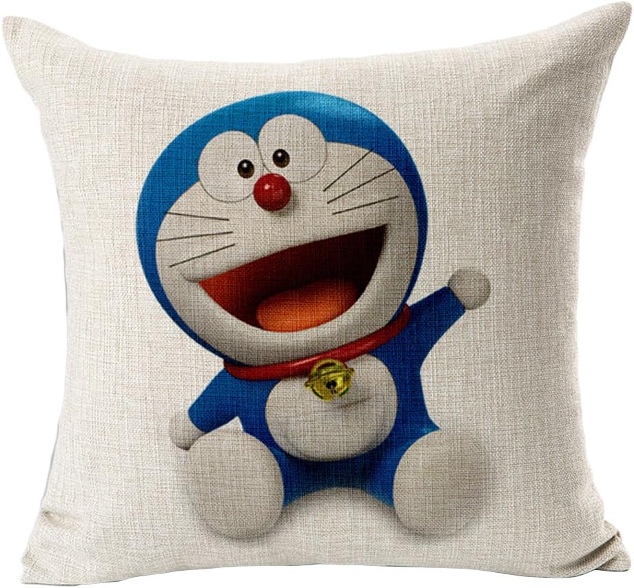 Throw Pillow covers, CosyDeal Doraemon Custom Cotton Linen Square Shape Animal Style Creative Cartoon Pillowcase Decorative Throw Pillow Cover Cushion Case for Couch Bedroom Car Sofa, 18" X 18" (Aries) (Style 2)