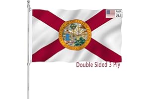 ARSOF Florida State Flag 3x5 Double Sided Outdoor Heavy Duty 3 Ply with Durable Canvas Header and ​2 Brass Grommets Vivid Colors FL Flags