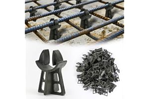 Strasee 50Pcs 1-3/16" Snap Rebar Chairs Heavy Duty Plastic Rebar Chair Fit Size 3-5 Superior Strength Anti Rust Solid Construction M076