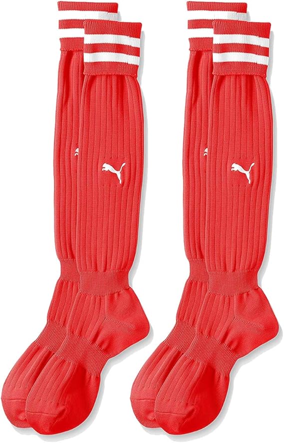 Amazon Co Jp Puma プーマ ストッキング サッカーソックス プーマレッド ホワイト 2足セット 03 30 2set 服 ファッション小物