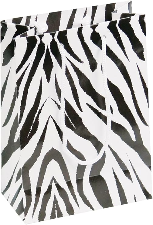 Download Amazon.com: 10 pcs Medium Zebra Glossy Shopping Paper Gift Sales Tote Bags with Blank Message ...