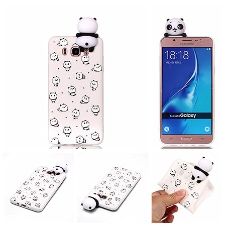 HopMore 3D Schutzhülle für Samsung Galaxy J5 2016 Hülle Silikon Tier Panda Einhorn Muster Ultra Dünn Slim Handyhülle One Piec