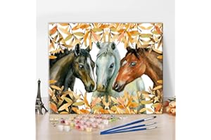TUMOVO Paint by Number for Adults Horses with Branches Paint Number Kits DIY Paint by Number for Adults Beginner Animals Paint by Numbers for Kids Ages 8-12 Canvas Home Decor, 16 x20 Inch
