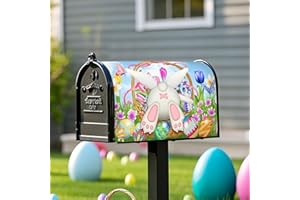Xeerrfan Easter Mailbox Covers, Standard Size Magnetic Cover for Mailbox Protective, Mail Box Wrap Home Garden Yard Holiday Decorations 21" x 18" (Rabbit)