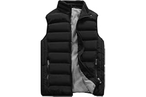 Vcansion Men's Outdoor Casual Stand Collar Vest Padded Jacket Coat Vest