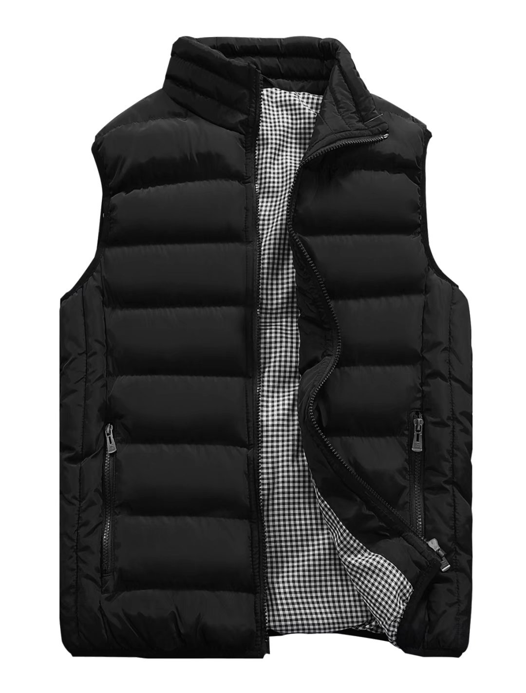 Photo 1 of Vcansion Men's Outdoor Casual Stand Collar Vest Padded Jacket Coat Vest Black L
