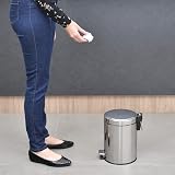 Tramontina 5L Pedal Bin Stainless Steel Bathroom Bin with Lid 20.5cm Ø view 9
