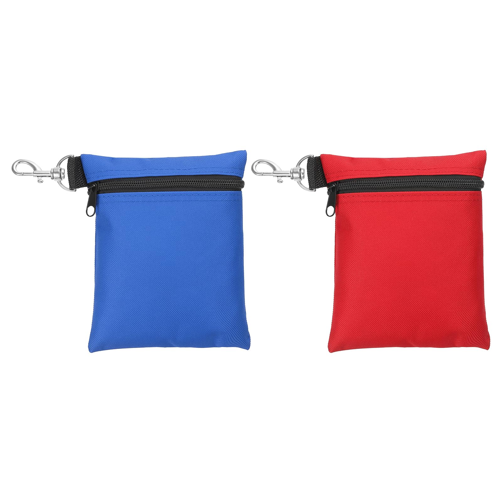 PATIKIL Zipper Golf Tee Pouch 6.7 x 5.5 Inch, 2 Pack Valuables Golf Tee Bag Golf Bag Accessories with Clip for Men Women Storage, Blue/Red