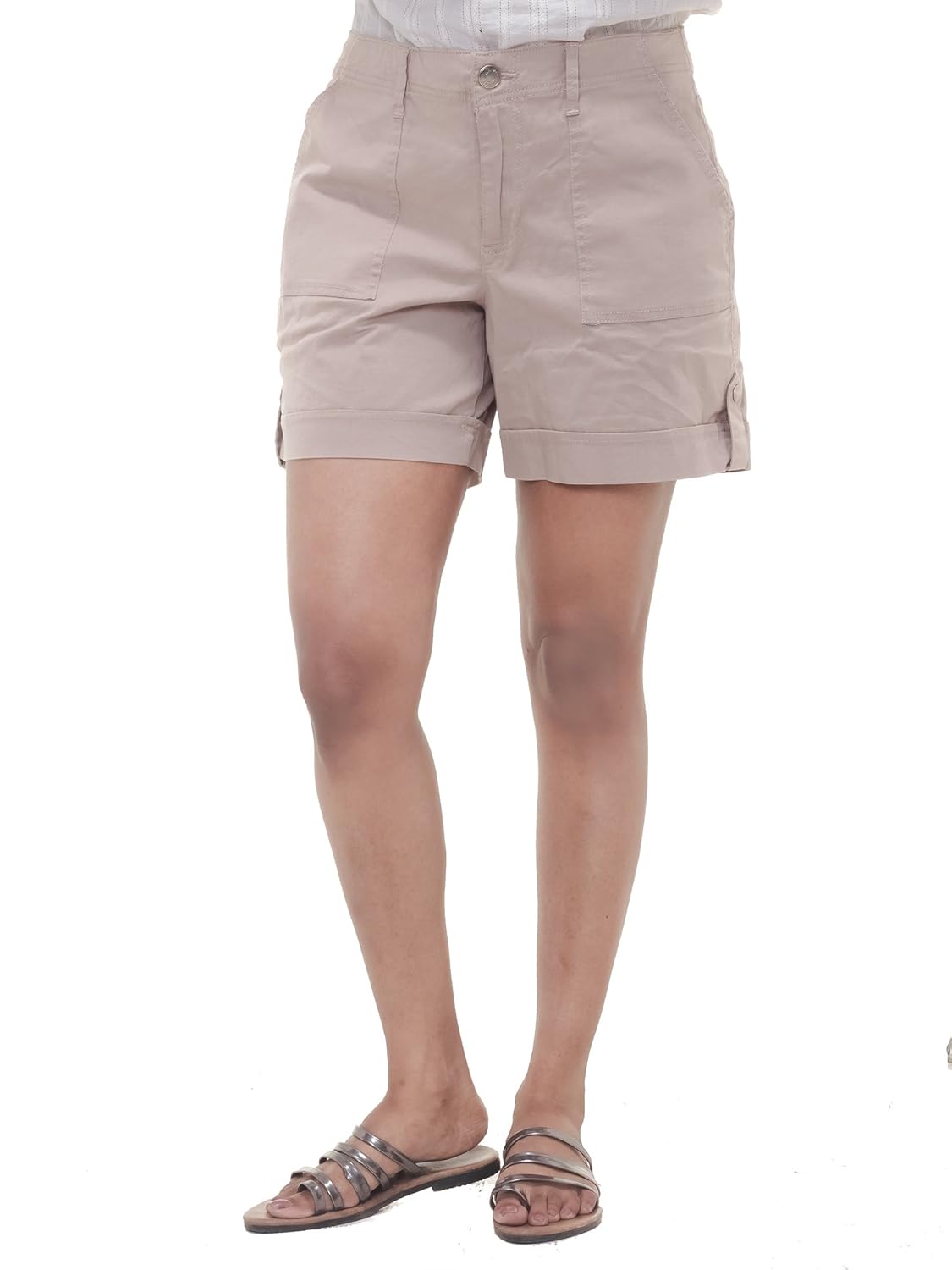twist womens solid cotton lycra strech shorts & free shipping