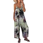 STOLKISS Women Casual Jumpsuits Summer Sleeveless Loose Jumpsuit Shoulder Strap Adjustable Long Pants Rompers with Pockets