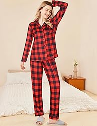 Ekouaer Womens Pajamas Set 2 Piece Button Down Pjs