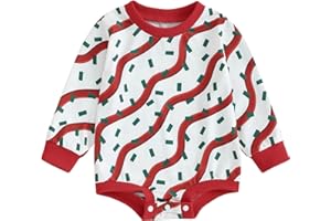 Lucikamy Baby Girl Boy Christmas Clothes Letter Print Sweatshirt Romper Infant Long Sleeve Bubble Romper Winter Outfit