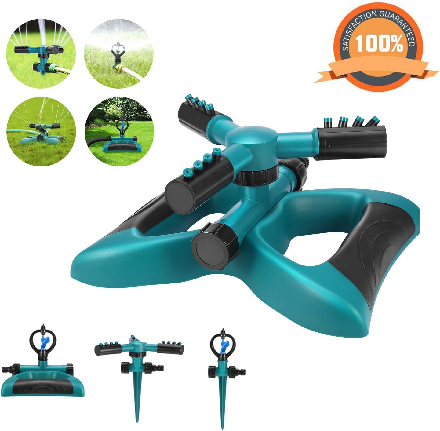 Best Automatic 360 Rotating Adjustable Garden Water Sprinkler, With 3 Arms Sprayer