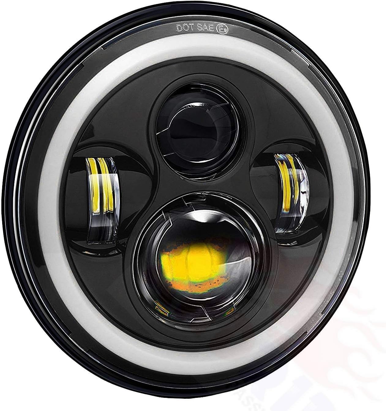 Andride 7-Inch Round Led Headlights Halo Angle Eyes & Signal For Royal Enfield Classic 350/500Cc