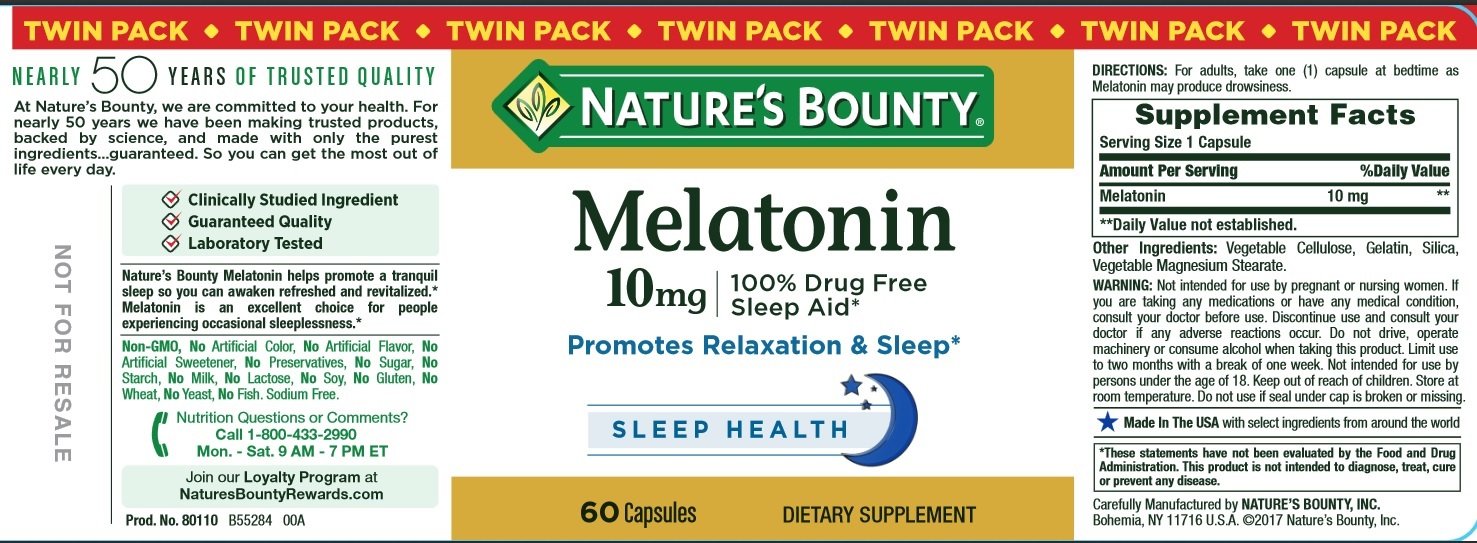 Amazon.com: Natures Bounty Melatonin Pills and Dietary Supplement, Promotes Relaxation and Sleep Aid, 10mg, 60 Capsules, 2 Pack: Health & Personal Care