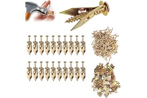 BULL TALE Self-Drilling Drywall Anchors,Drywall Screws and Anchors,Door Hinge Repair Tool,Drywall Anchors and Screws kit, Wall Anchors for Drywall Heavy Duty Easy for Fixing Umbrella, Patio Furniture,Statues