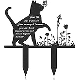 Rngmsi Memorial Pet Grave Markers, Metal Cat Garden Stake Plaque Cemetery Outdoors, Waterproof Pet Headstone Memorial(13.4 X 12 in)