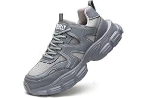 Hogent Steel Toe Shoes for Women Wide Non Slip Work Shoes Comfortable Safety Shoes for Women Lightweight Womens Steel Toe Shoes Puncture Proof Steel Toe Sneakers for Women