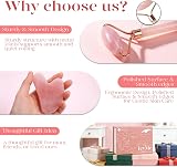 BAIMEI Gua Sha & Jade Roller Rose Quartz Facial Massager Gift Set view 4