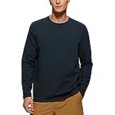 CRZ YOGA Fleece Crewneck Sweatshirt for Men Long Sleeve Breathable Workout Casual Pullover Basic Sweat Shirts