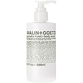 MALIN+GOETZ Hand + Body Wash | Gentle Foaming Cleanser with Botanical Extracts and Amino Acids | Hydrating, pH-Balanced, Unisex Scent | Vegan & Cruelty-Free (Eucalyptus, Bergamot, Rum, Cannabis)