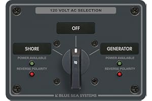 Blue Sea Systems 8367 AC Rotary Switch Panel 30 Ampere 2 Positions + Off, 2 Pole