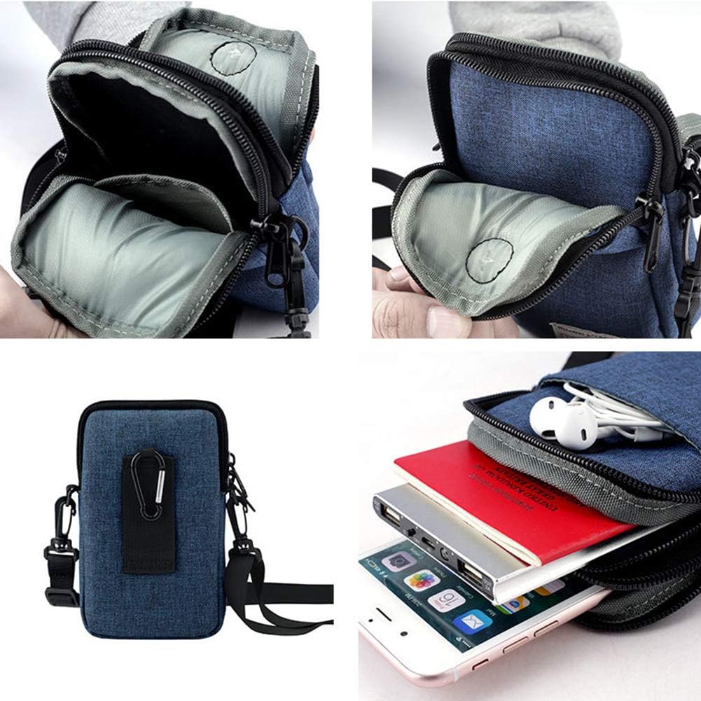 PURETINN ポシェット スマホポーチ 可愛い スポーツ ベルトホルダー ランニング 登山用ポーチ 釣り バッグ 防水 防汗 パスポートケース アームバンド 超軽量 男女兼用 (ブルー)