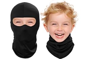 Pukavt 1-3 Pack Kids Balaclava Ski Mask for Boys and Girls, UV Protection Windproof Scarf for Winter Snowboard Cycling