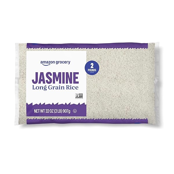 AMAZON GROCERY, JASMINE LONG GRAIN RICE, 2 LB (PREVIOUSLY AMAZON FRESH, PACKAGING MAY VARY)