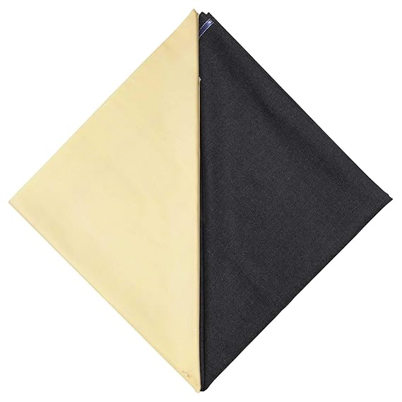 Uniform Sarees Corp Mens Cotton Unstitched Formal Pant and Shirt Fabric Combo Sets (Plain Yellow,Shirt 2.5 m Pant 1.3 m)