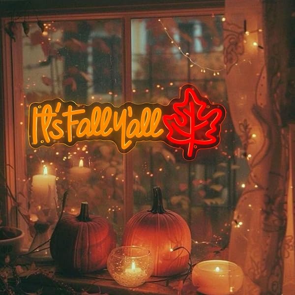 AOOWSDX 3 PCS THANKSGIVING DECORATIONS PUMPKIN MAPLE LEAF ACORN NEON LED LIGHTS, FALL LIGHTS WALL DECOR THANKSGIVING WINDOW LIGHT HALLOWEEN PARTY ROOM LAMP