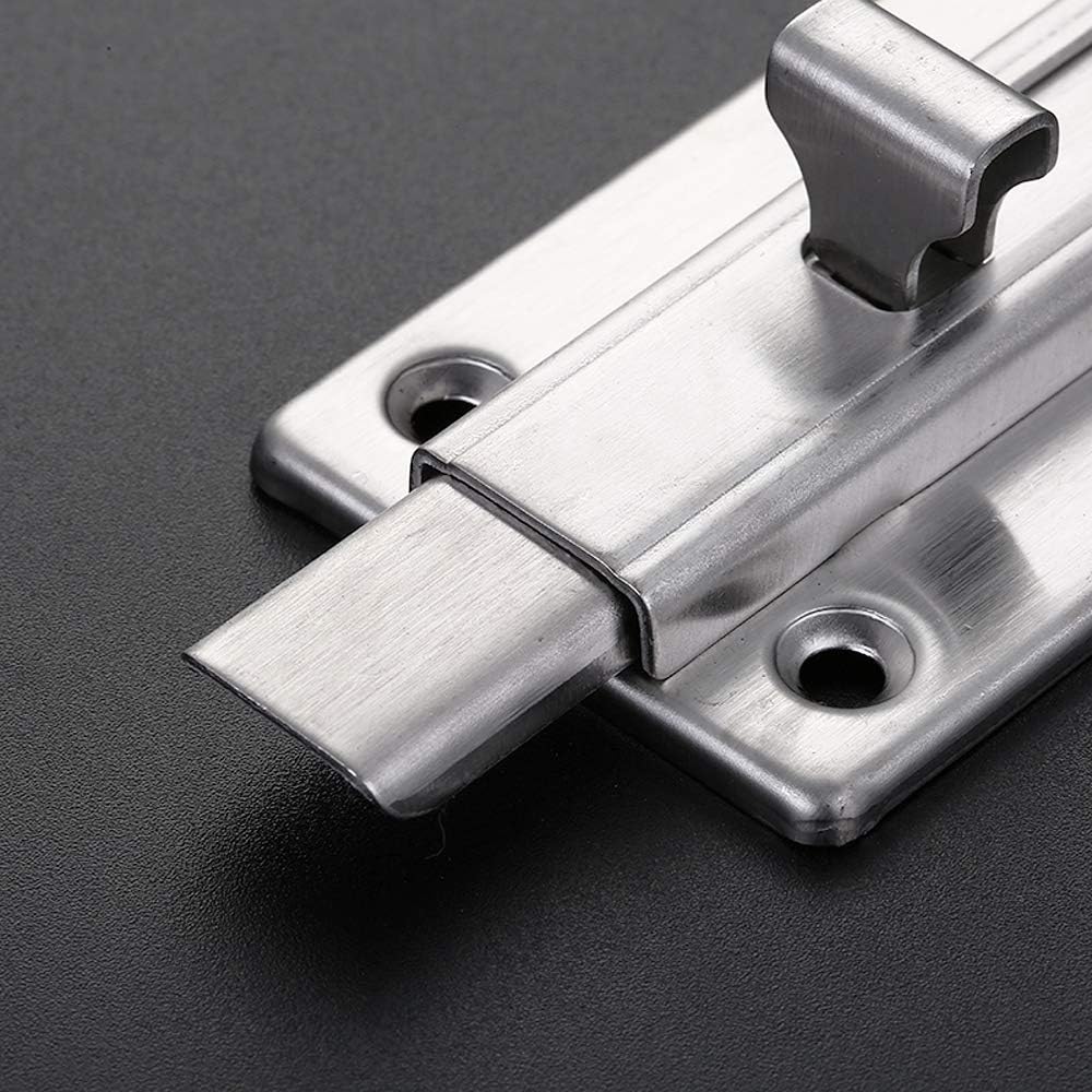 YUOIP® Door Lock Gate Bolts 3" Stainless Steel Door Latch Gate Latch Sliding Bolt for Bathroom Loft Hatch Window Pet Gate (2 Pack)(Stainless Steel Screws) - Image 4