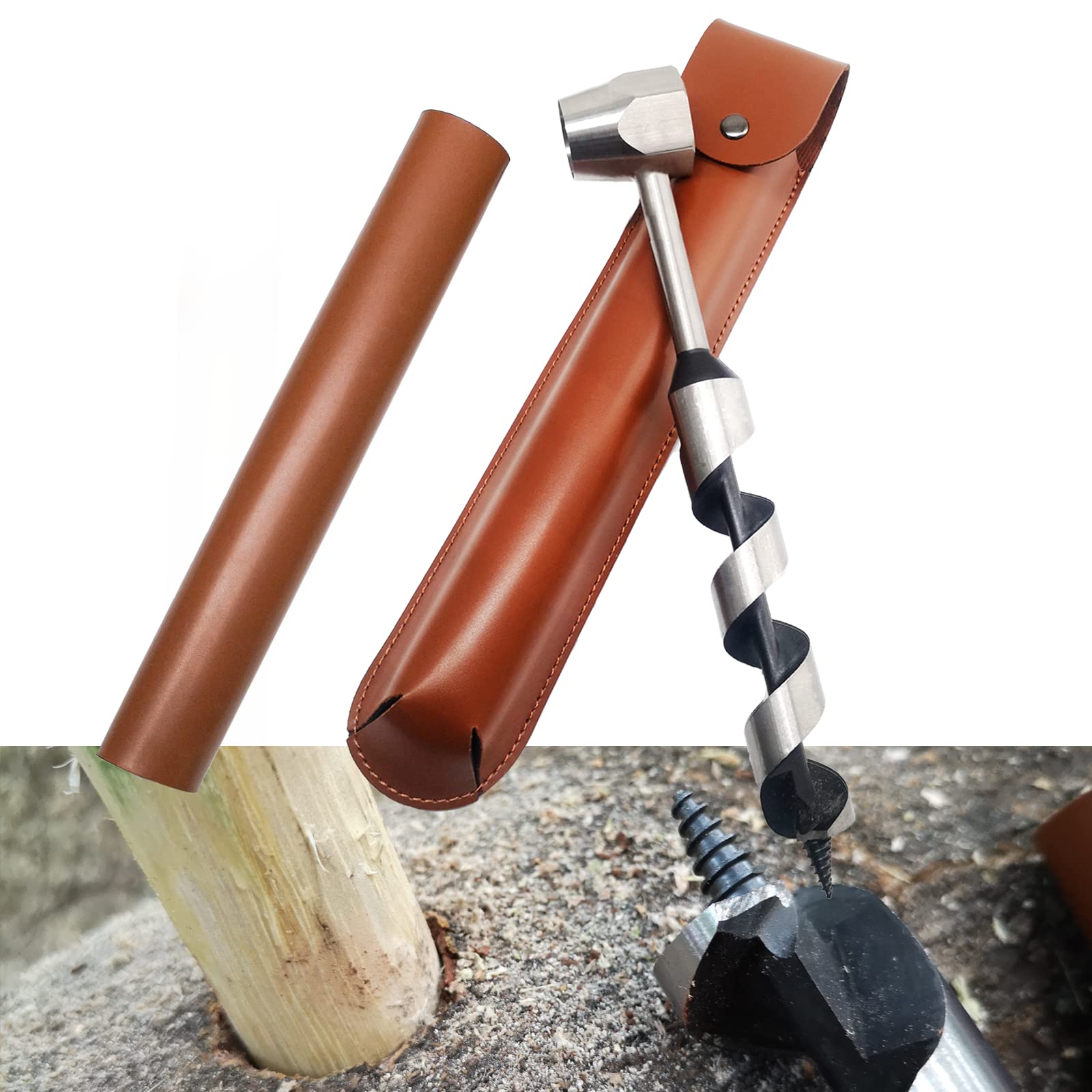 Photo 1 of 1 X 10 Upgrade Scotch Eye Wood Auger, Sharper Embedded Weld Hand Auger Wrench, Hexagon Bushcraft Hand Auger Wrench Drill Bit Set for Settlers Tool - Survival Hand Settlers Wrench, by MinliGUY Tool