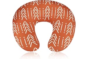JUNDETYE Baby Nursing Pillow Cover, Breastfeeding Pillow Cover Boys Girls, Nursing Pillow Case for Newborn, Soft Fabric Fits Snug On Infant, Washable and Breathable, Vintage Orange