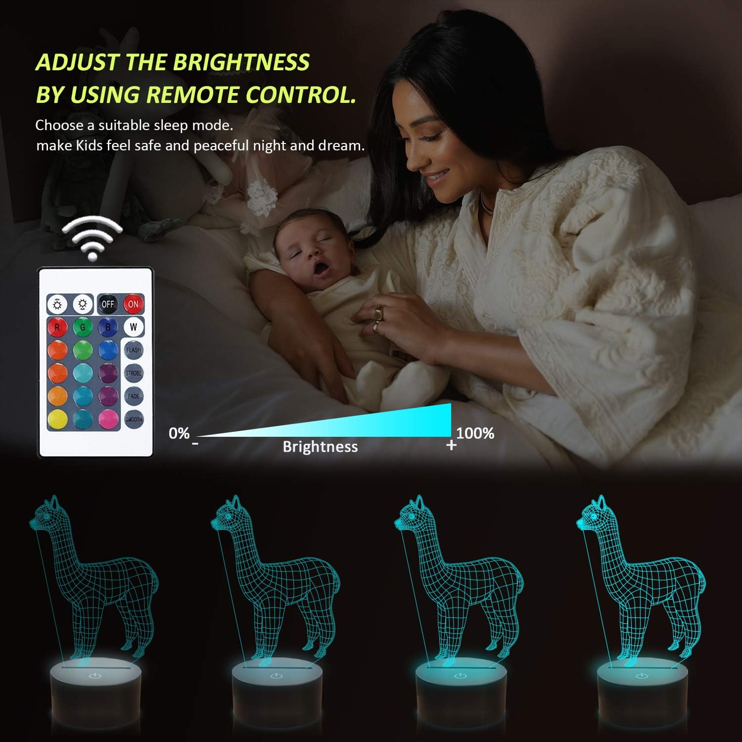 CooPark Alpaca Llama 3D Night Light - Image 5