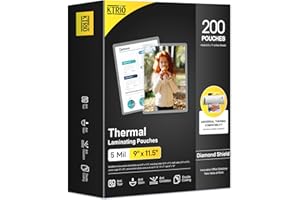 KTRIO 5 MIL Laminating Sheets, Hold 8.5 x 11 Inches, 200 Pack Thermal Laminating Pouches, 9 x 11.5 Laminate Sheets for Laminator, Clear Lamination Sheet Paper, Letter Size, Office School Home Supplies